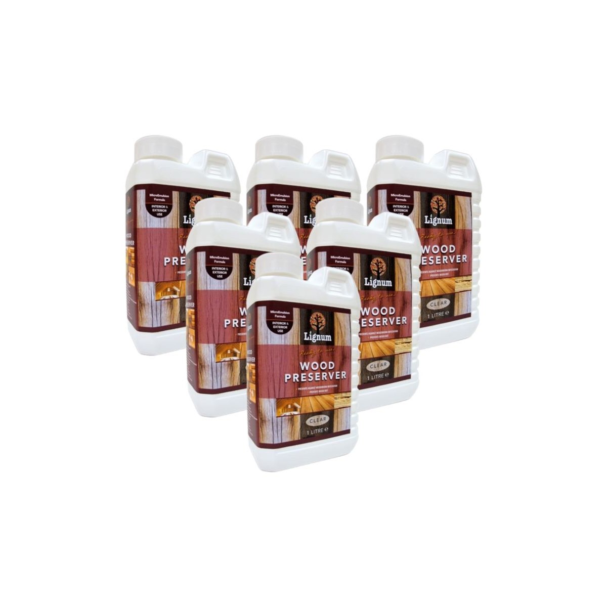 Case of 6 x Lignum Wood Preserver Clear 1L