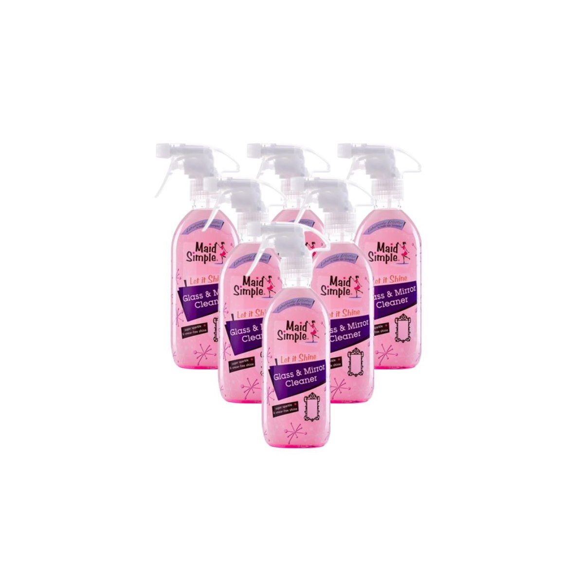 Case of 6 x Maid Simple Glass and Mirror Cleaner Spray 500ml