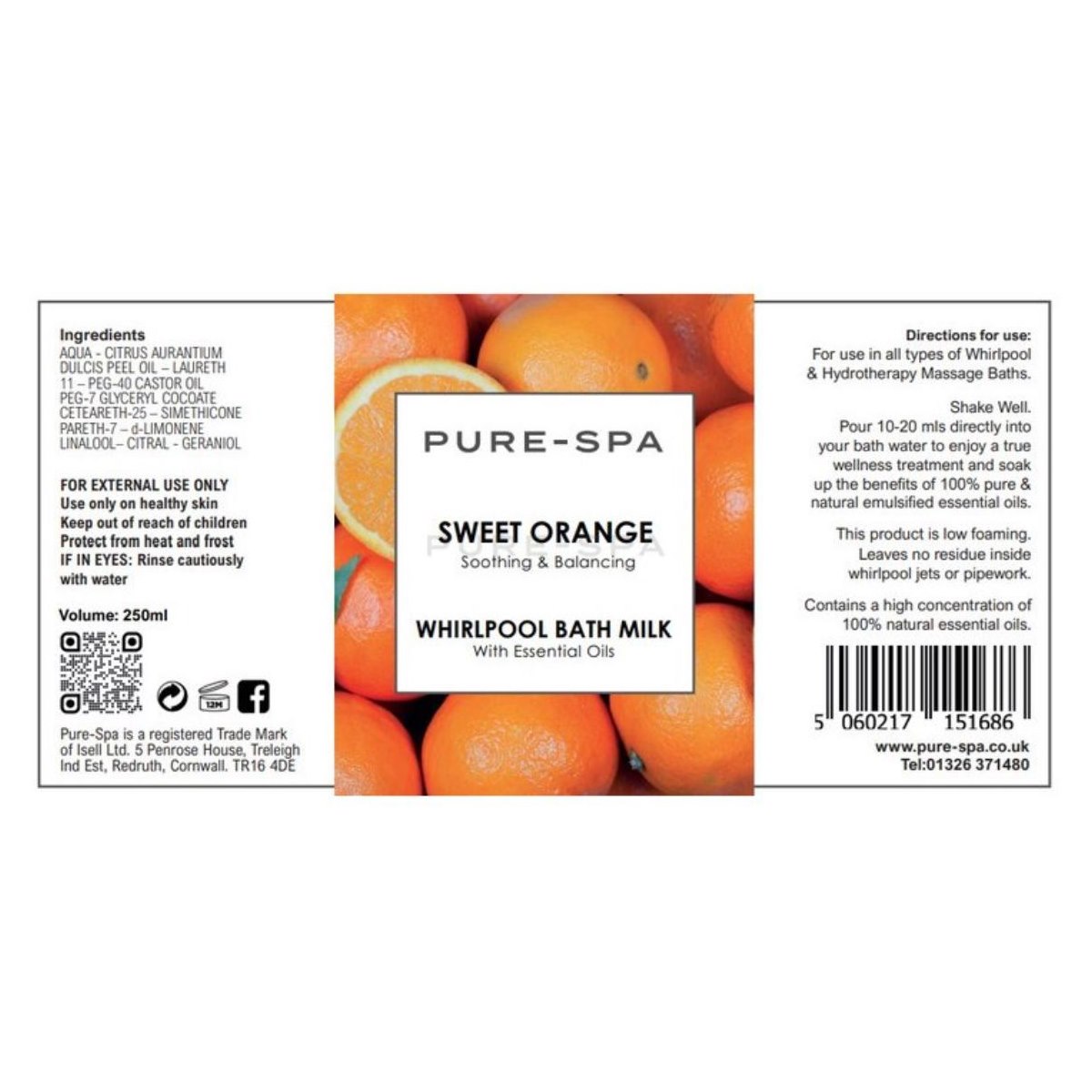 Pure Spa Bath Milk Orange