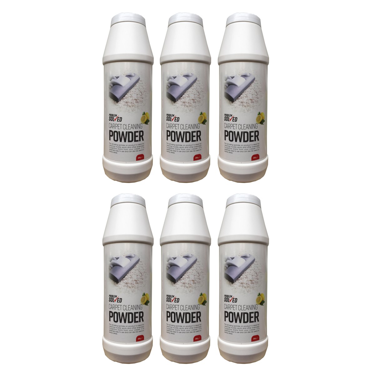 Case of 6 x Problem Solved Carpet Cleaner Powder Lemon 600g