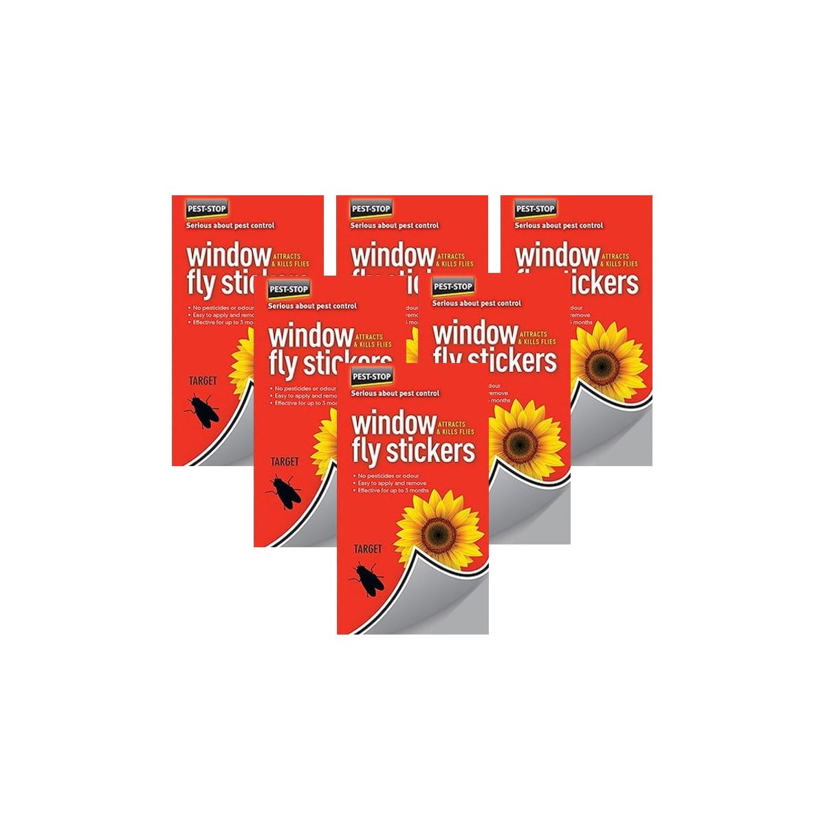 Case of 6 x Pest Stop Window Fly Stickers Pack of 4