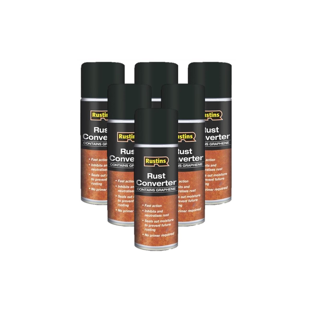 Case of 6 x Rustins Rust Converter 400ml Aerosol