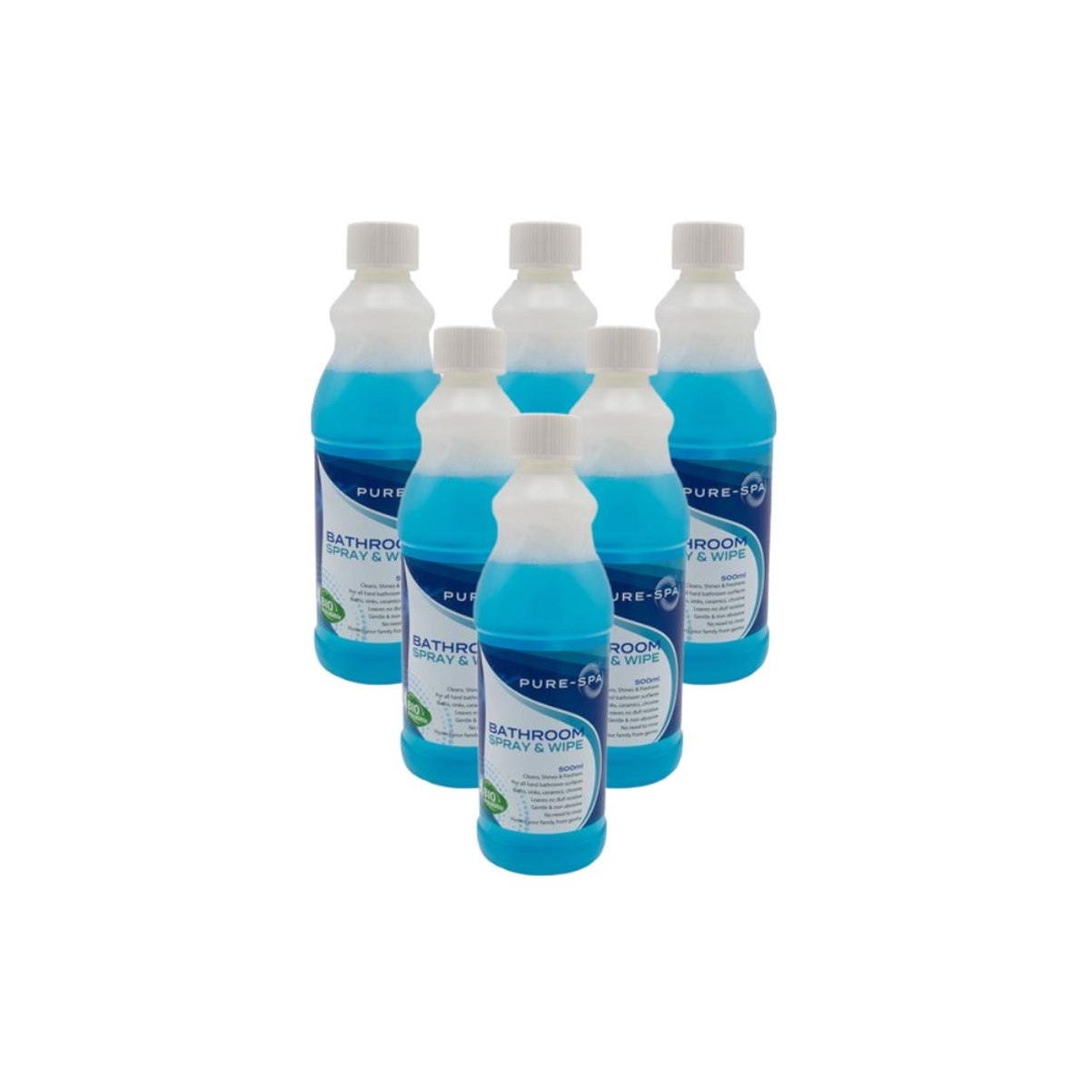 Case of 6 x Pure Spa Bathroom and Whirlpool Anti-Bacterial Spray and Wipe 500ml