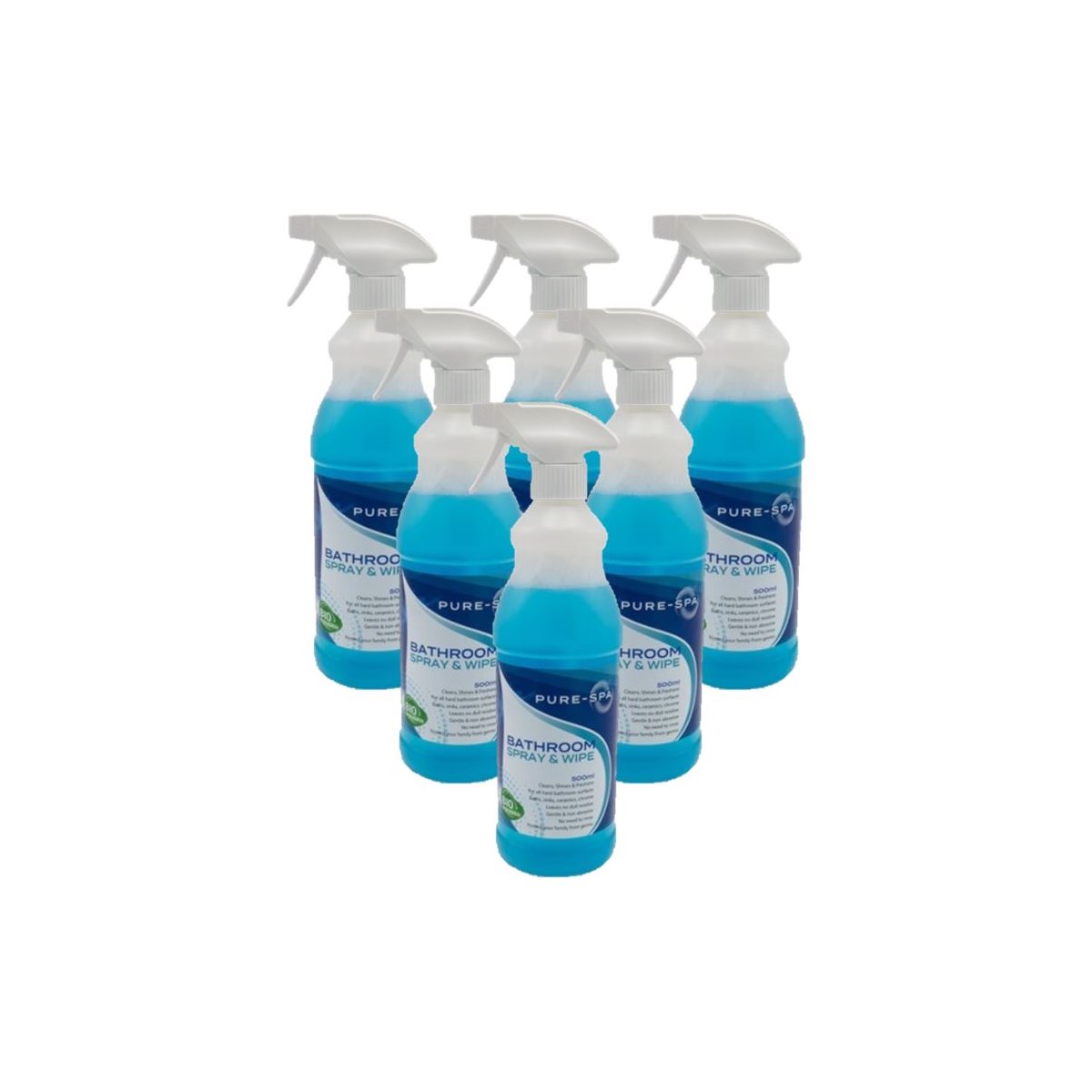 Case of 6 x Pure Spa Bathroom and Whirlpool Anti-Bacterial Spray and Wipe 500ml