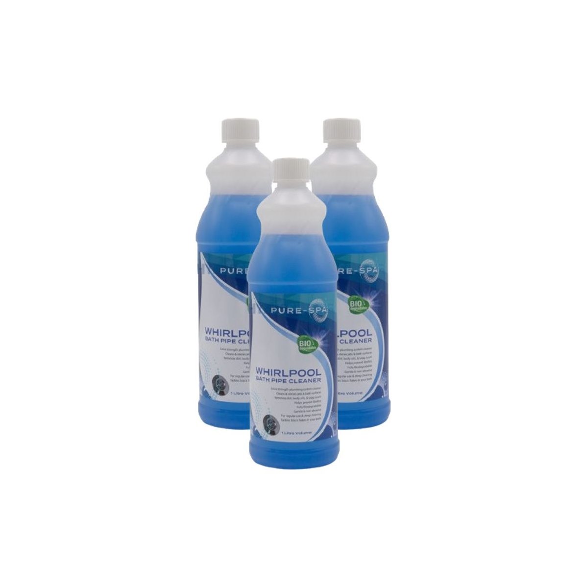 Pack of 3 x Pure Spa Whirlpool Cleaner and Degreaser 1 Litre