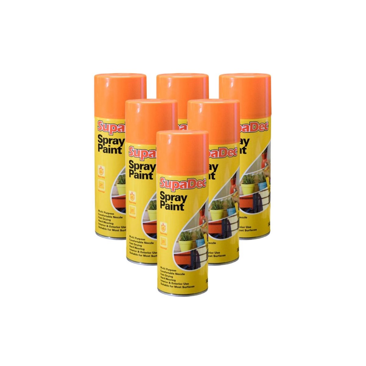 Case of 6 x SupaDec Spray Paint ORANGE400ml