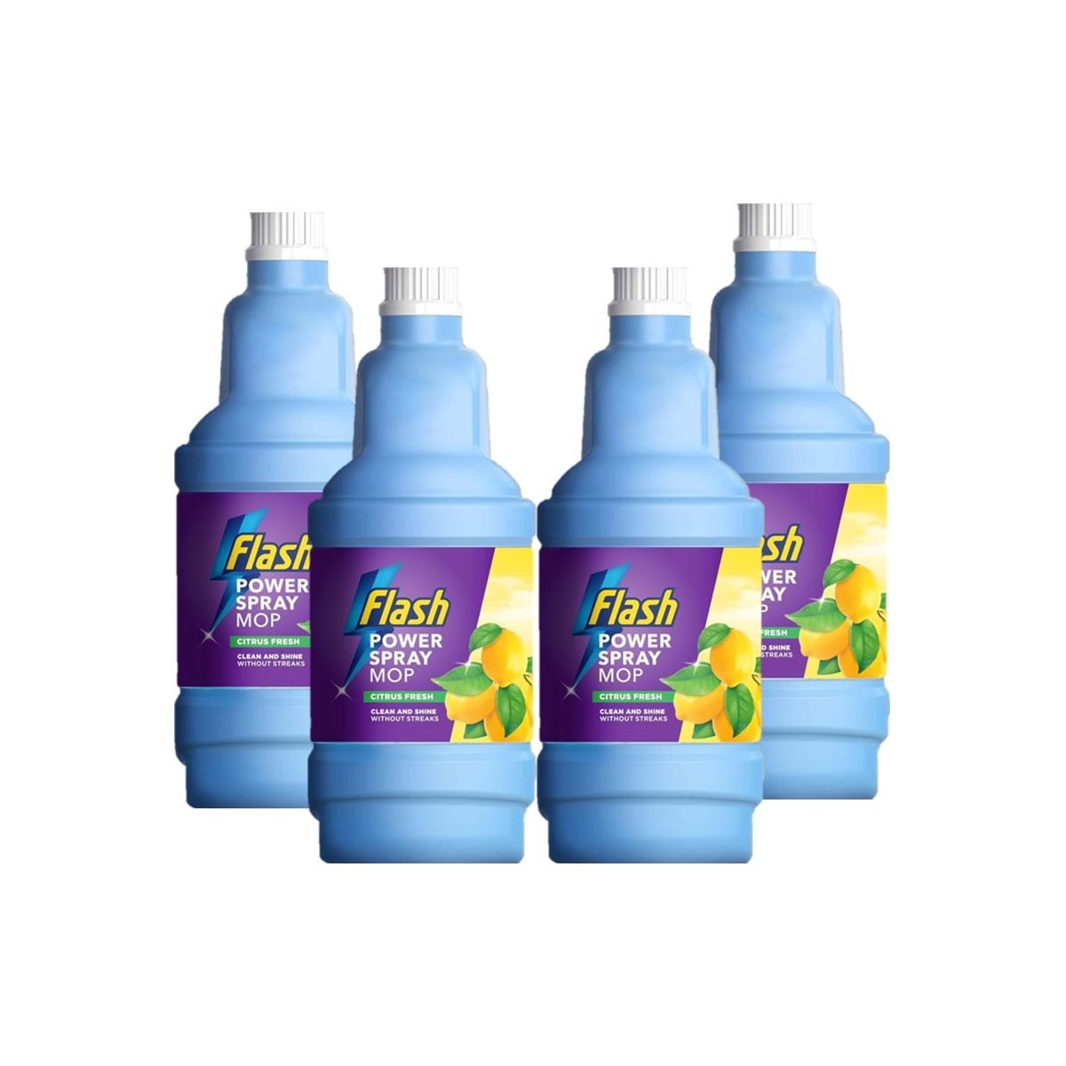 4 x Flash Power Mop Cleaning Solution Citrus Fresh 1.25L