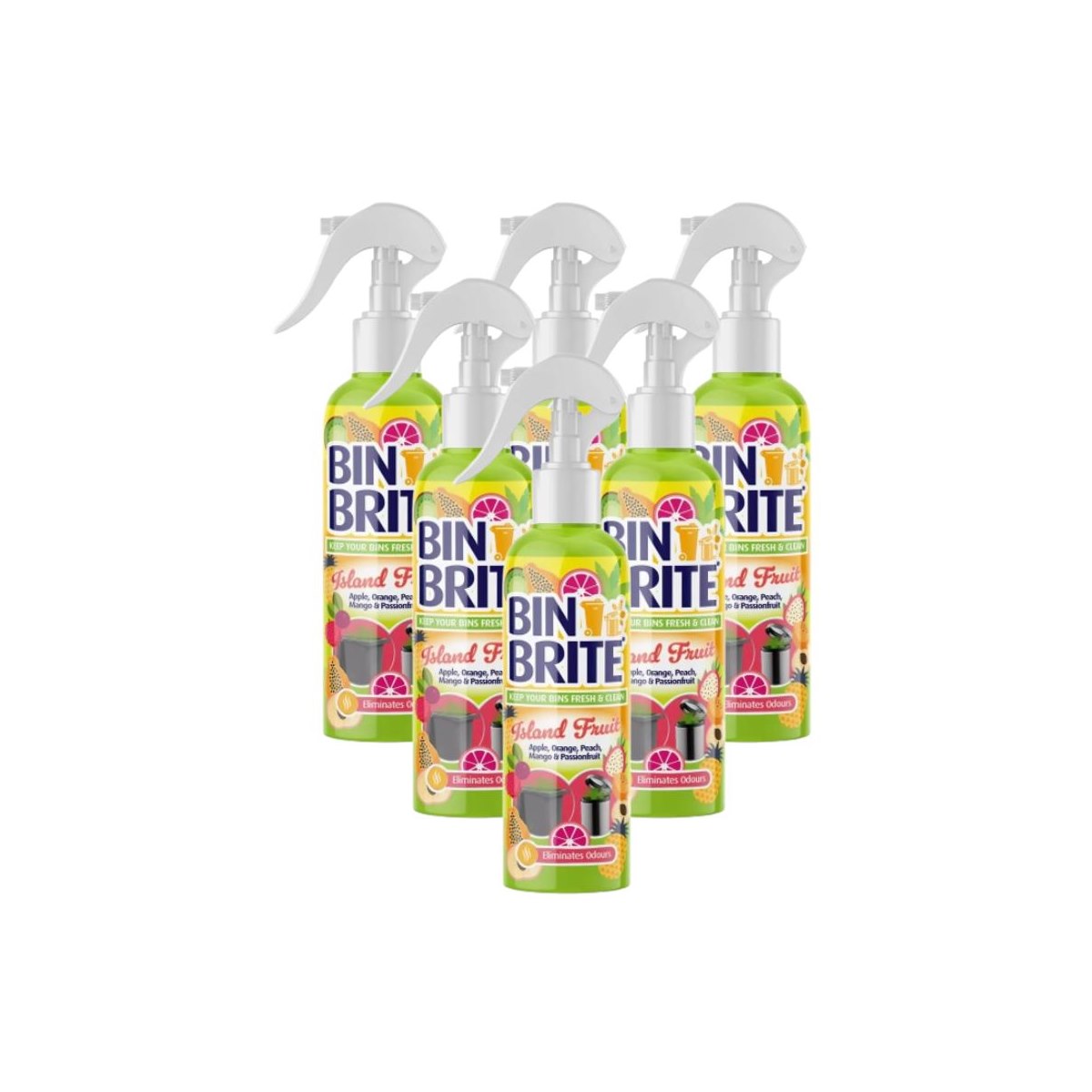 Case of 6 x Bin Brite Odour Eliminator Island Fruits 400ml