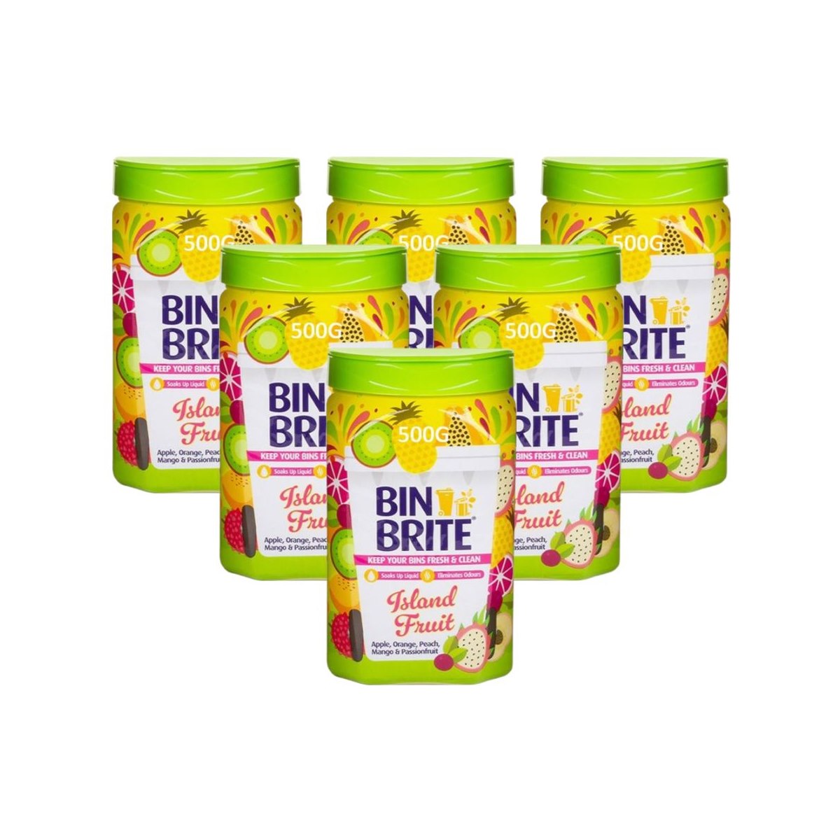 Case of 6 x Bin Brite Odour Neutraliser Island Fruits 500g