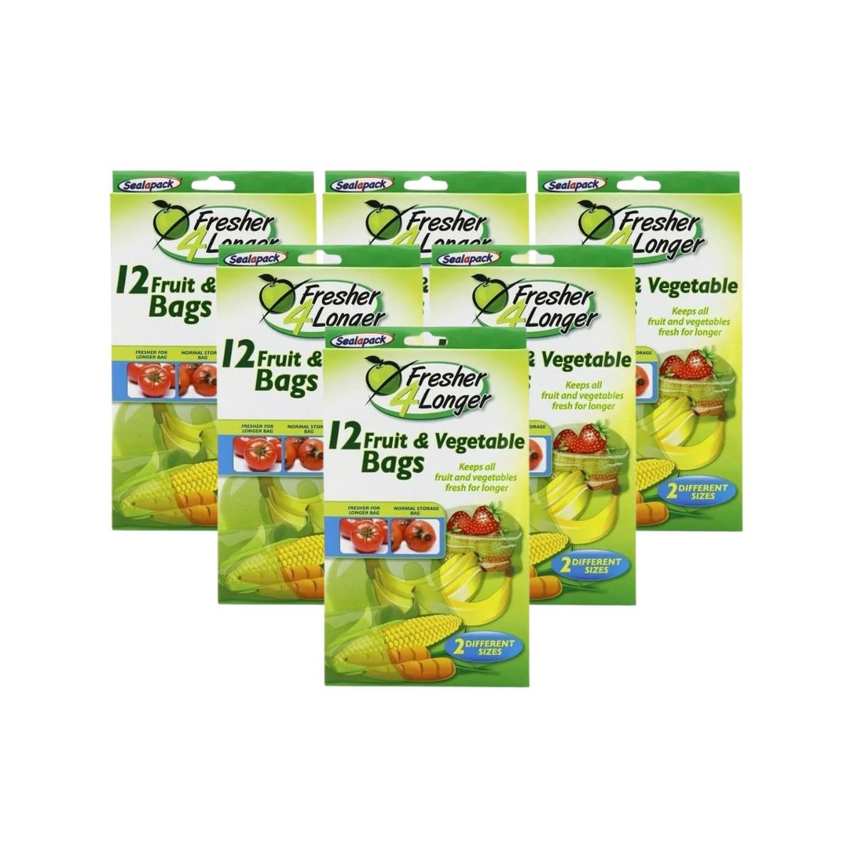 Case of 6 x Fresher for Longer Fruit and Vegetable Bags x 12