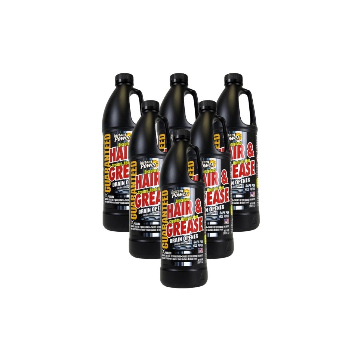 Case of 6 x Instant Power Dissolves Hair and Grease Drain Opener 1L