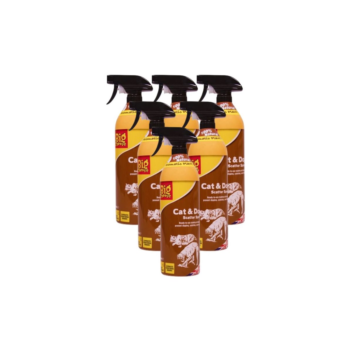 Case of 6 x The Big Cheese Cat & Dog Scatter Spray 1L