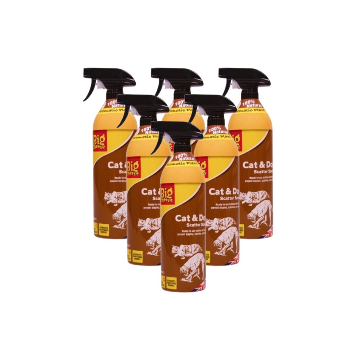 Case of 6 x Big Cheese Cat and Dog Scatter Spray 1L