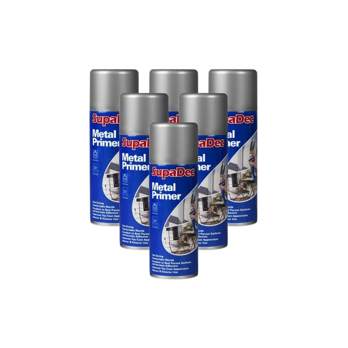 Case of 6 x SupaDec Metal Primer Grey 400ml