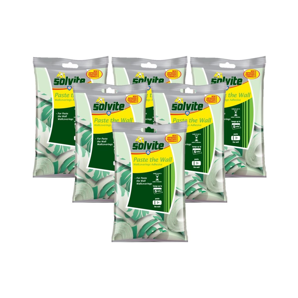 Case of 6 x Solvite Paste The Wall Flakes 5 Roll