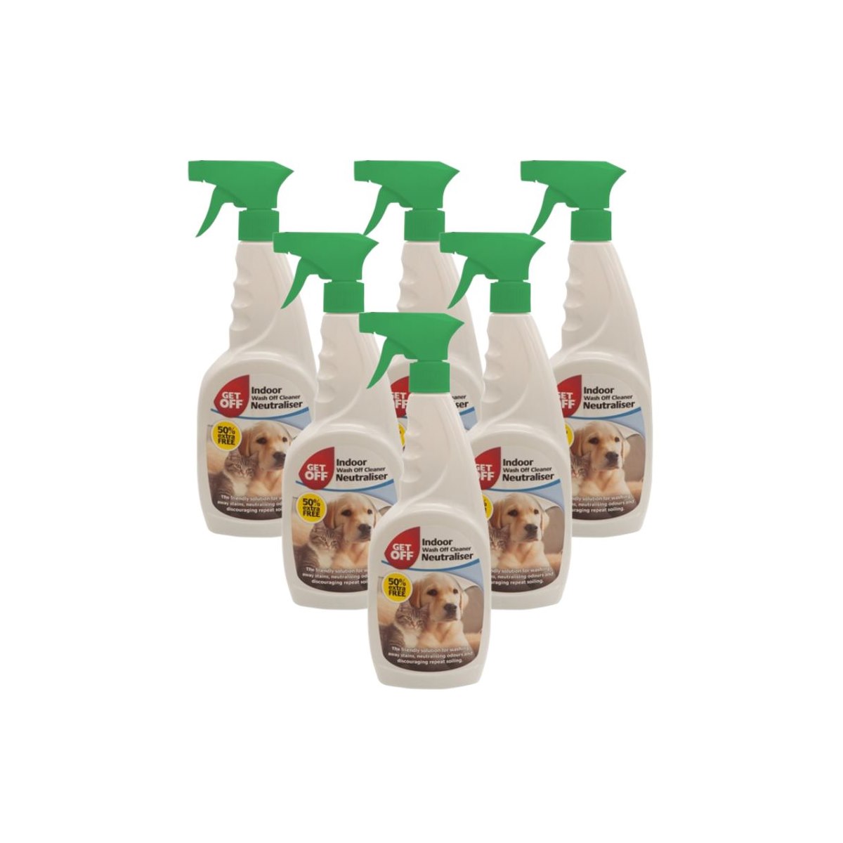 Case of 6 x Get Off Indoor Wash Off Cleaner Neutraliser 750ml