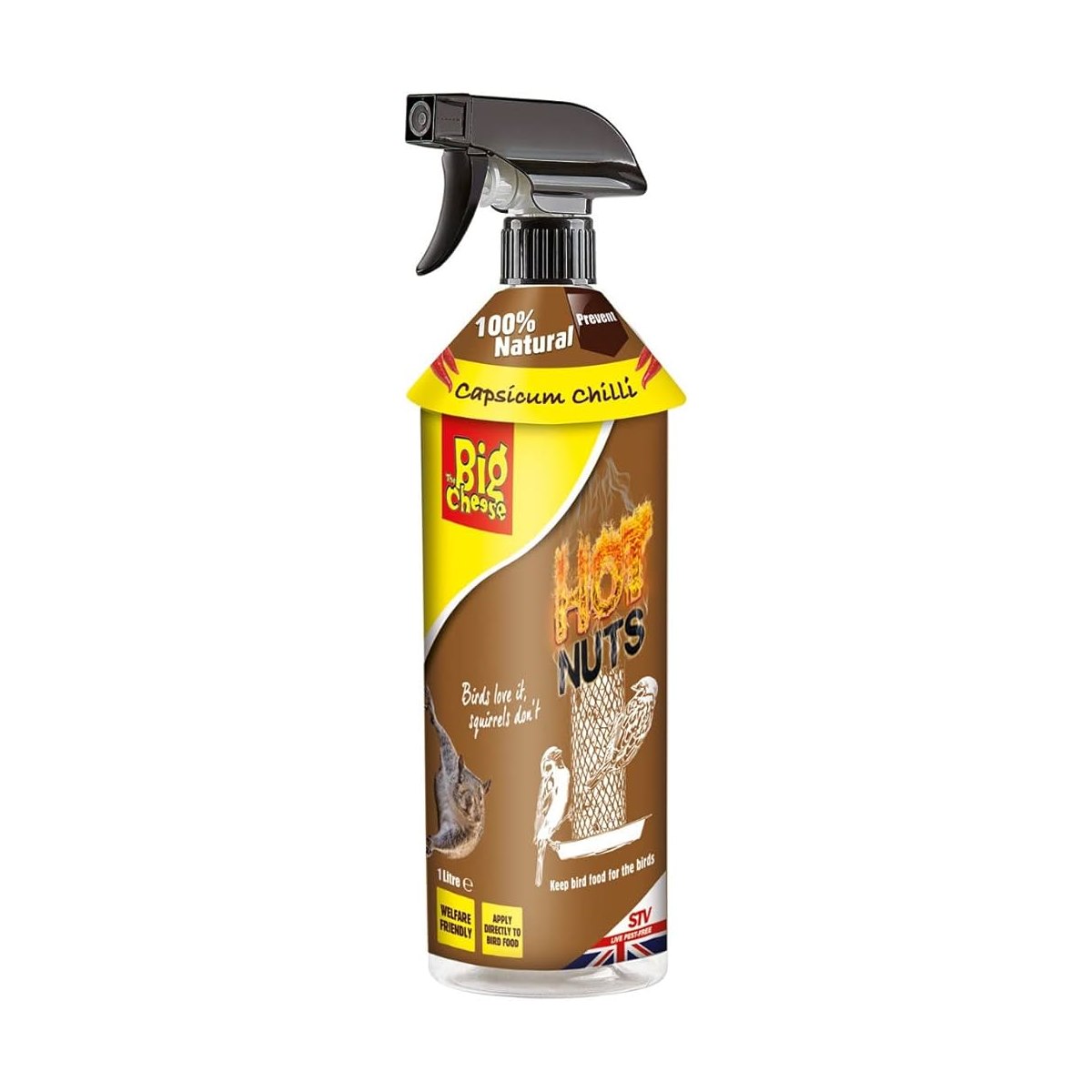 The Big Cheese Hot Nuts 100% Natural Squirrel Repellent Spray 1 Litre