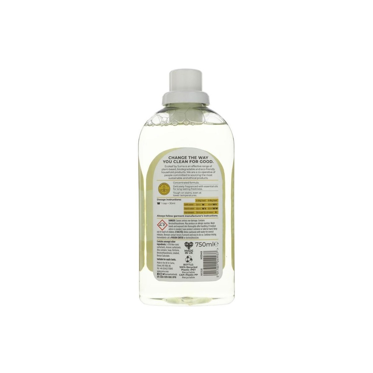 How to use Ecoleaf By Suma Laundry Liquid Vanilla Conc 740ml