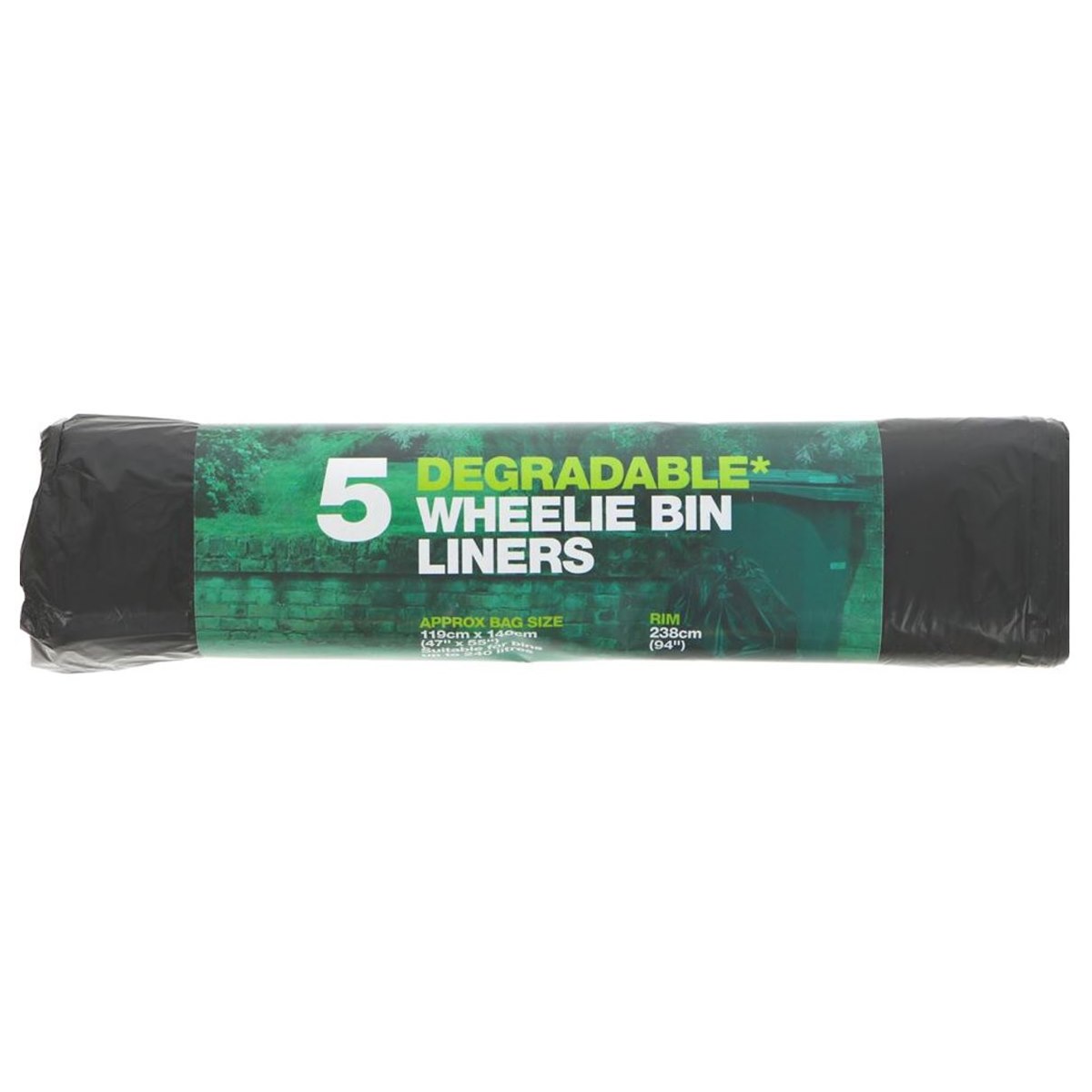 5 Degradable Wheelie Bin Liners Pack of 5