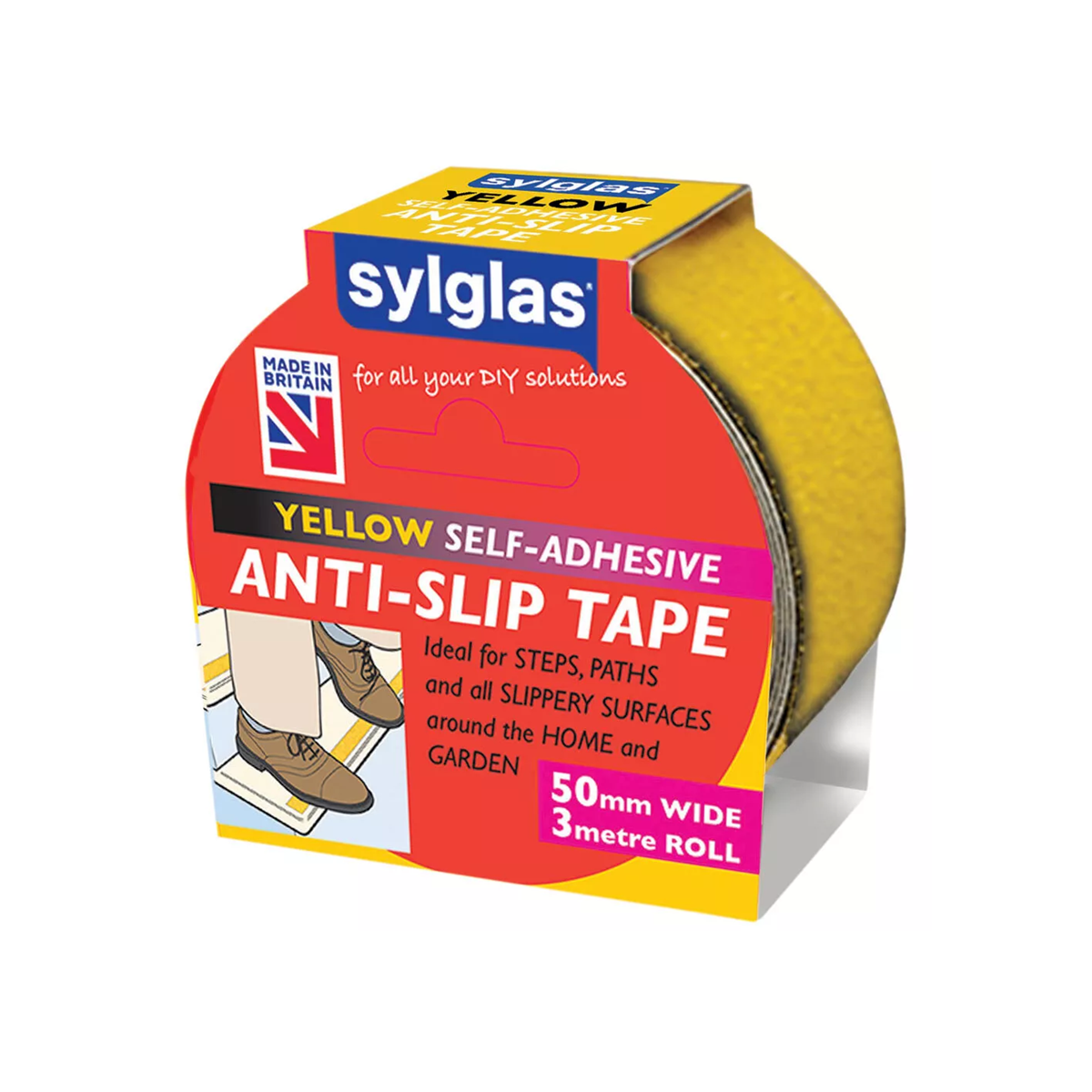 Sylglas Yellow Self Adhesive Anti-Slip Tape 50mm x 3M