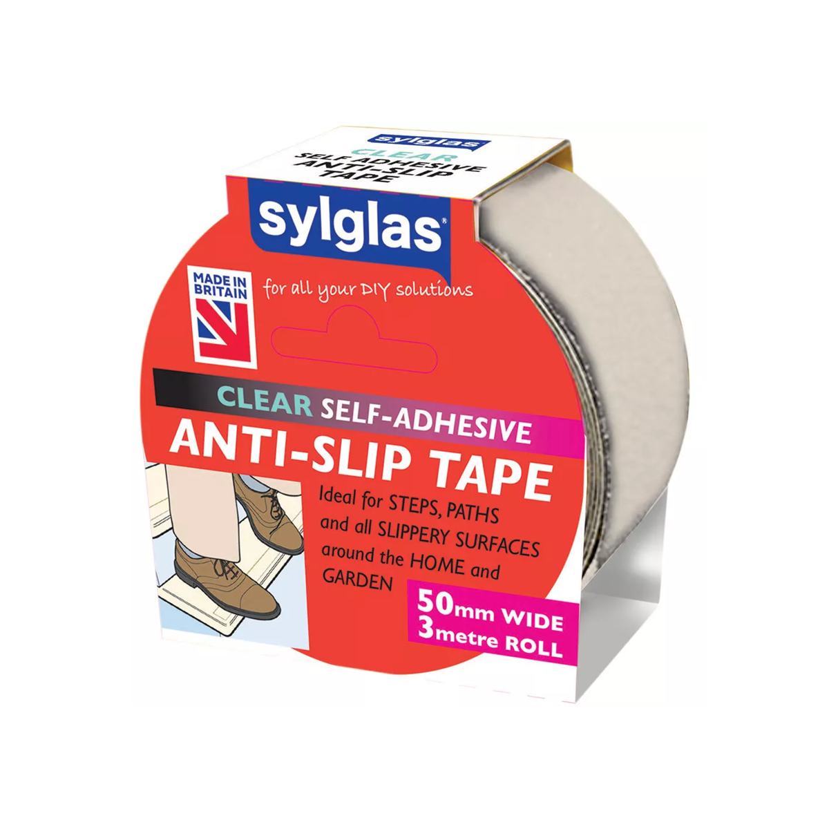 Sylglas Clear Self Adhesive Anti-Slip Tape 50mm x 3M