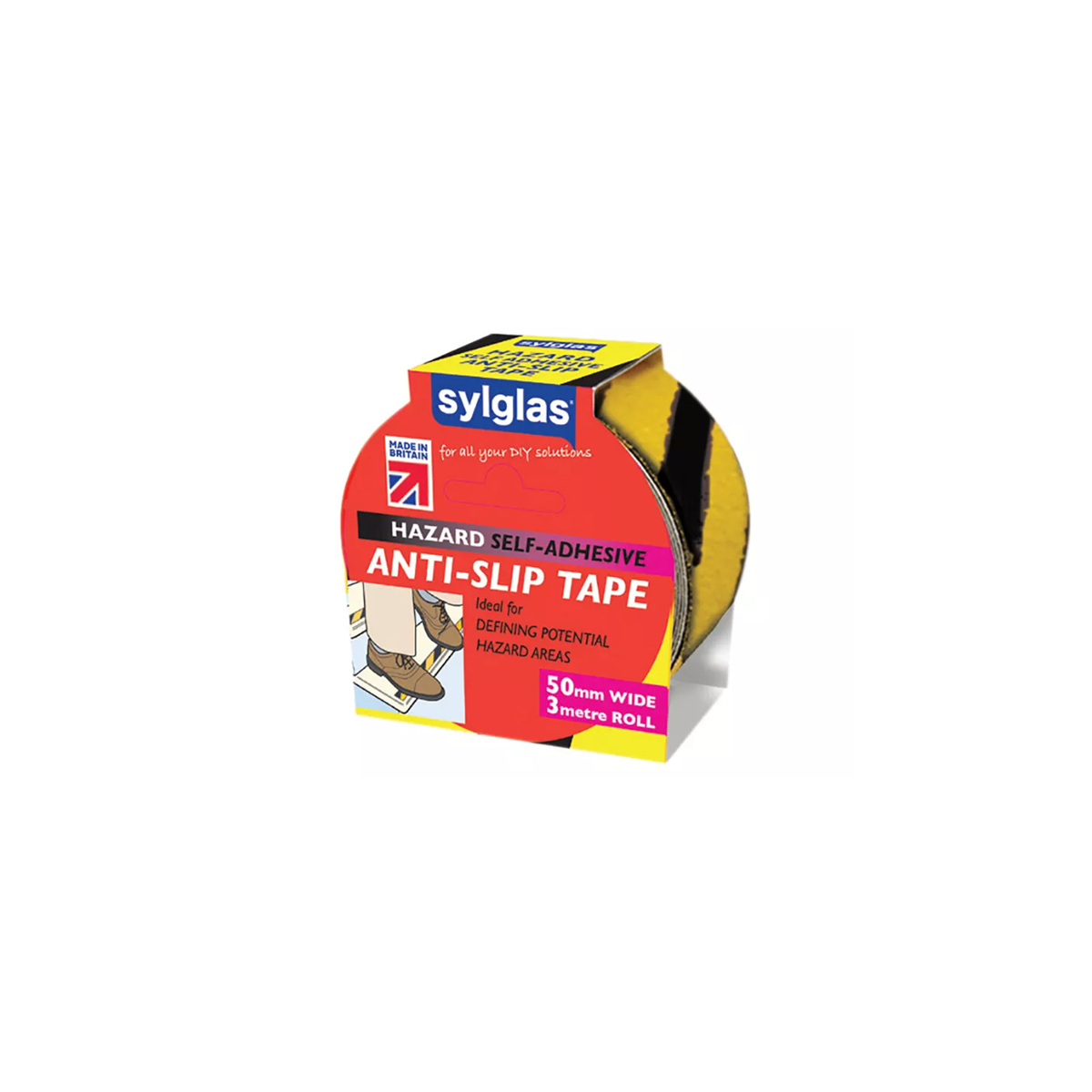 Sylglas Hazard Self Adhesive Anti-Slip Tape 50mm x 3M