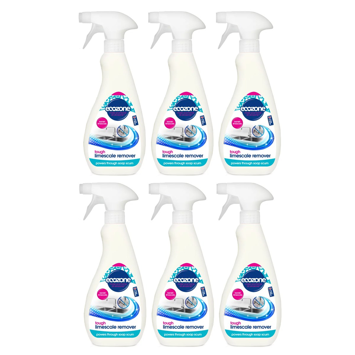 Case of 6 x Ecozone Tough Limescale Remover Spray 500ml