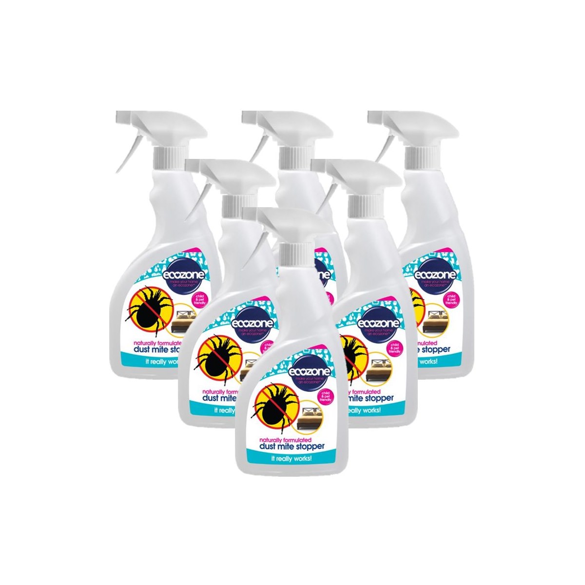 Case of 6 x Ecozone Dust Mite Stopper Spray 500ml