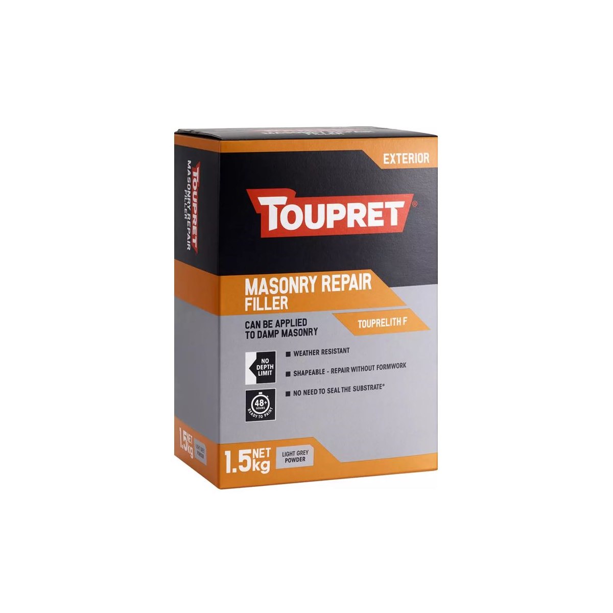 Toupret Masonry Repair Filler Powder For Exterior Use Light Grey Powder 1.5kg