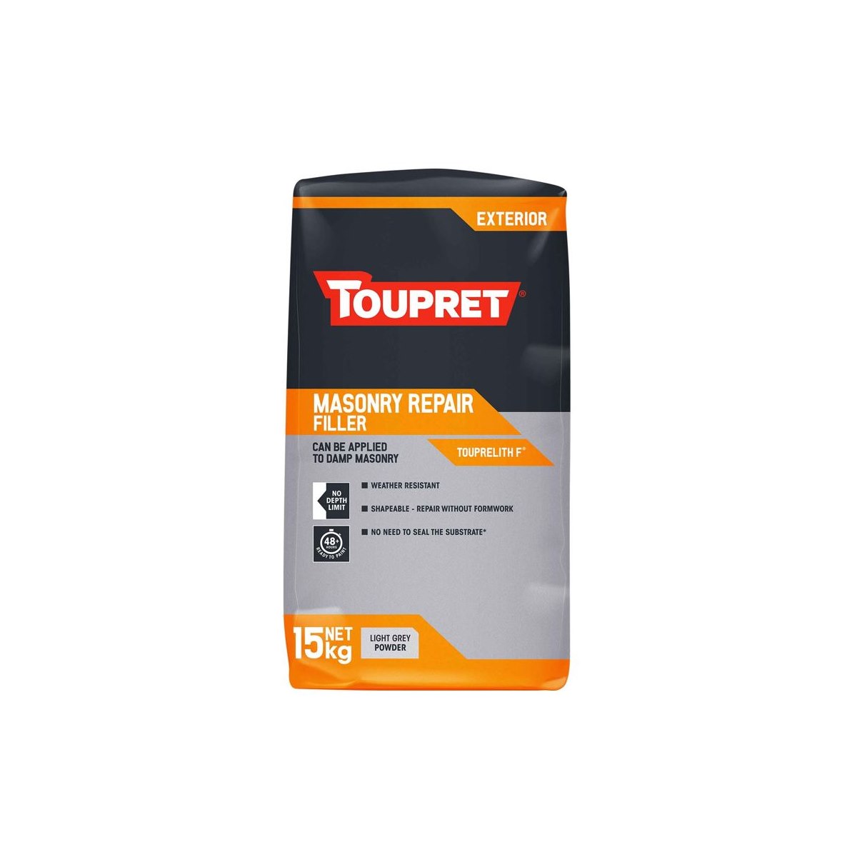 Toupret Masonry Repair Filler Powder For Exterior Use Light Grey Powder 15kg