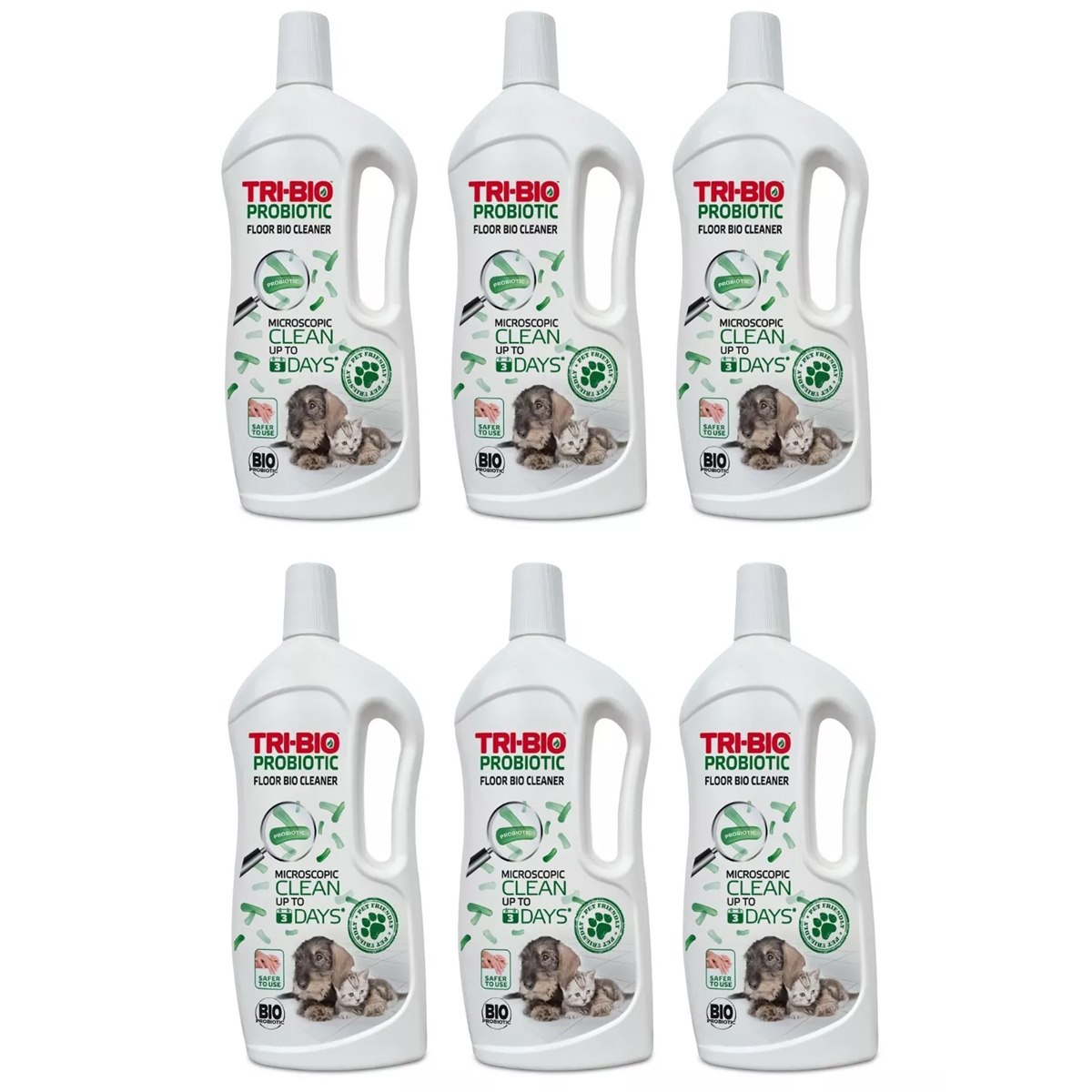 Case of 6 x Tri-Bio Probiotic Pet Friendly Floor Bio Cleaner 840ml