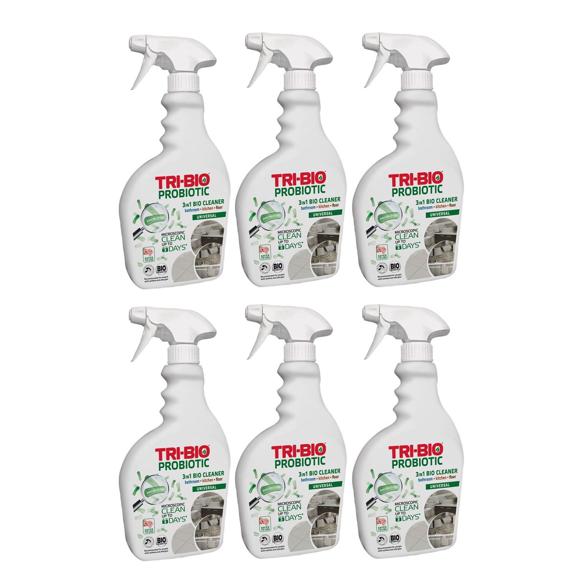 Case of 6 x Tri-Bio Probiotic 3 in 1 Bio Cleaner Spray 420ml