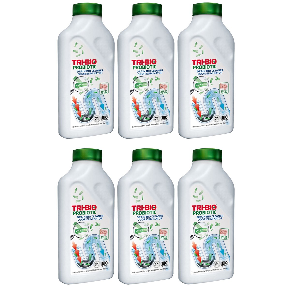 Case of 6 x Tri-Bio Probiotic Drain Bio Cleaner and Odour Eliminator 420ml