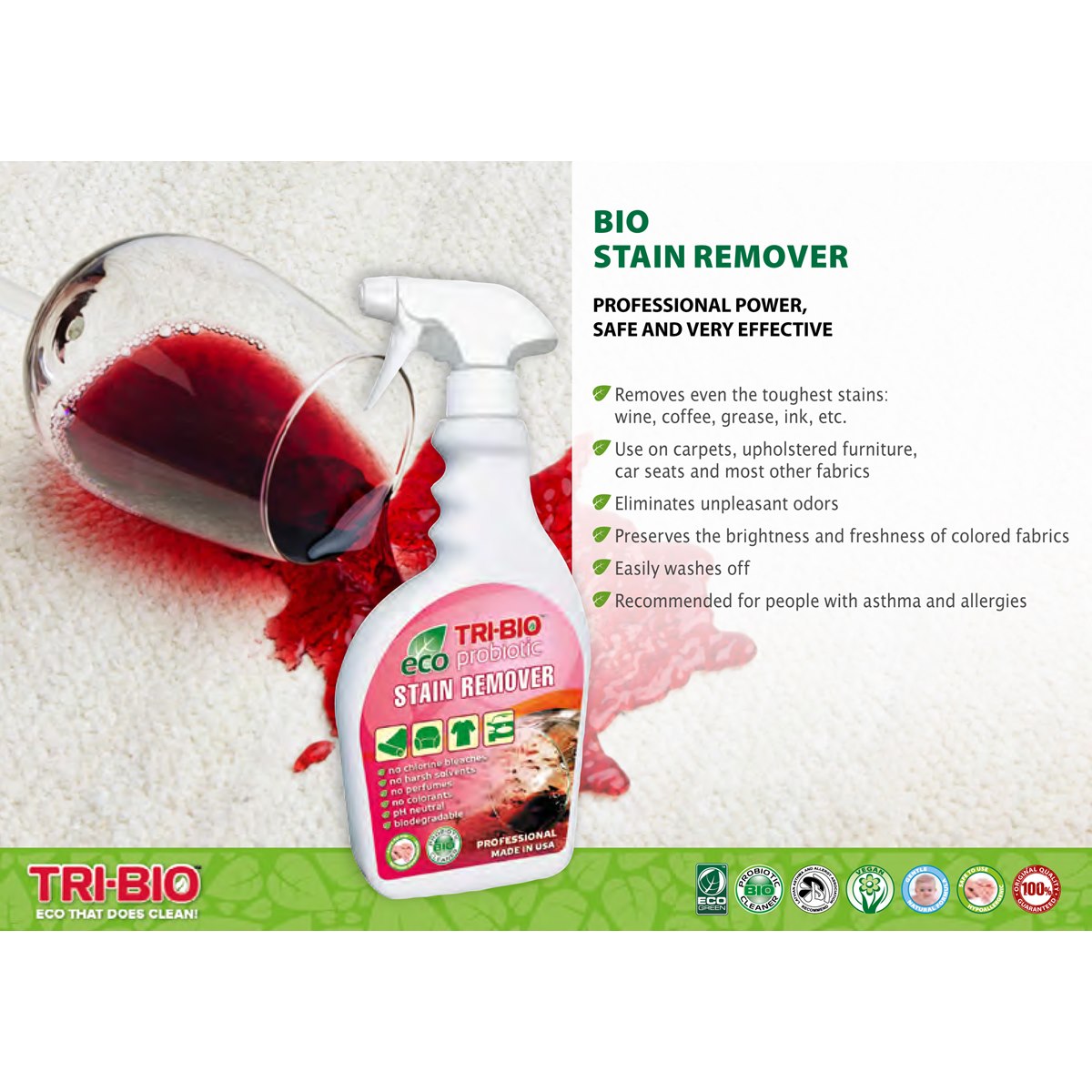 Tri-Bio Eco Probiotic Carpet and Upholstery Stain Remover