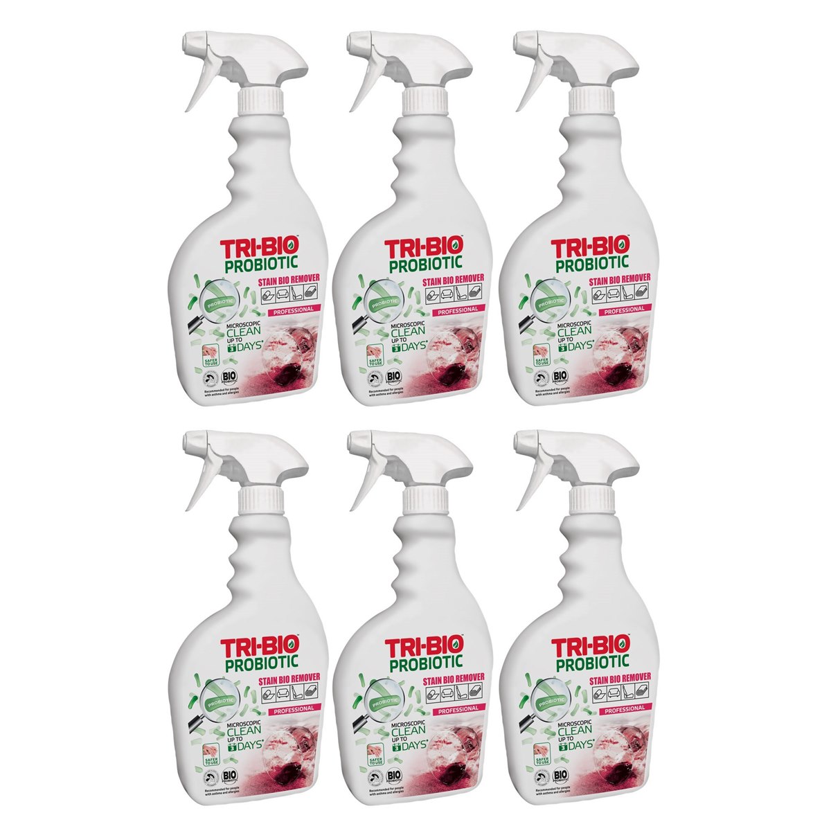 Case of 6 x Tri-Bio Eco Probiotic Carpet and Upholstery Stain Remover Spray 420ml