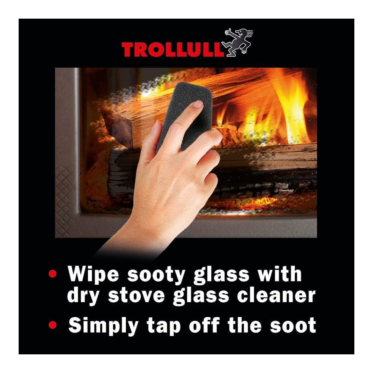 how to use Trollull Stove Glass Cleaner Pads