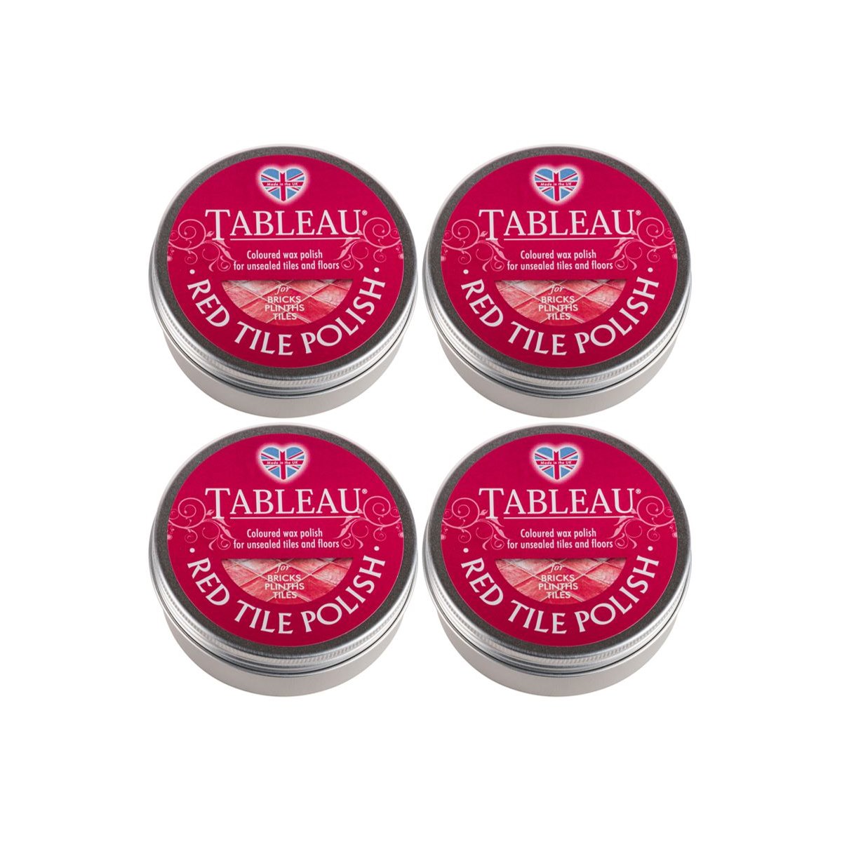 4 x Tableau Red Tile Polish