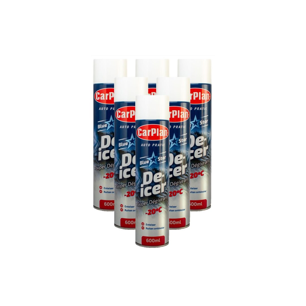 6 x CarPlan Blue Star Deicer 600ml