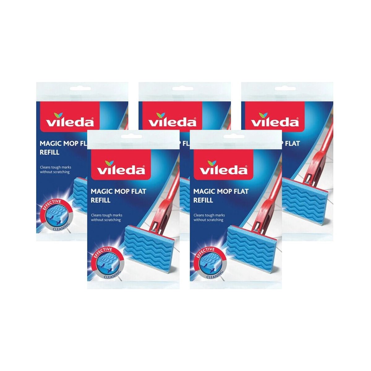 Case of 5 x Vileda Magic Mop Flat Refill