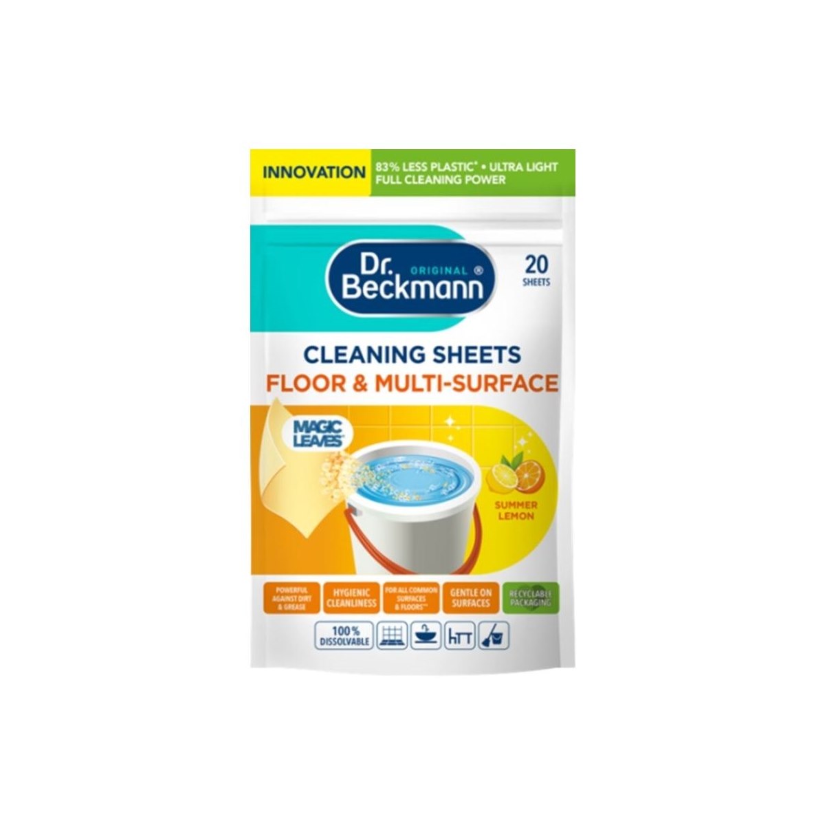 Dr Beckmann Cleaning Sheets Floor and Multi Surface Summer Lemon