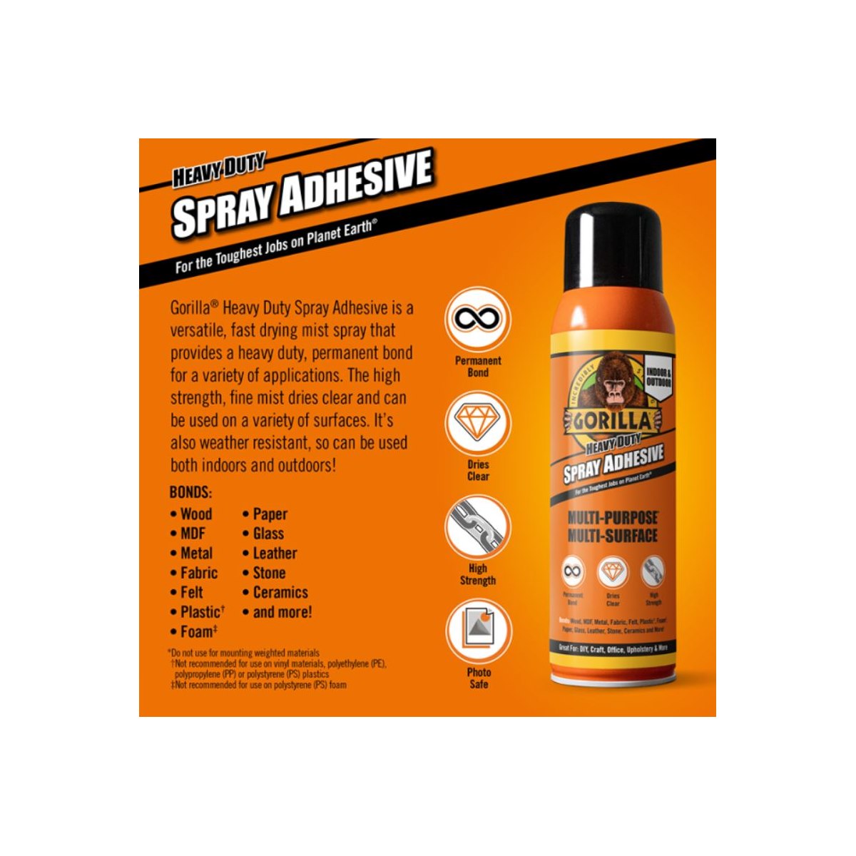 Where to buy Gorilla Heavy Duty Spray Adhesive 400ml