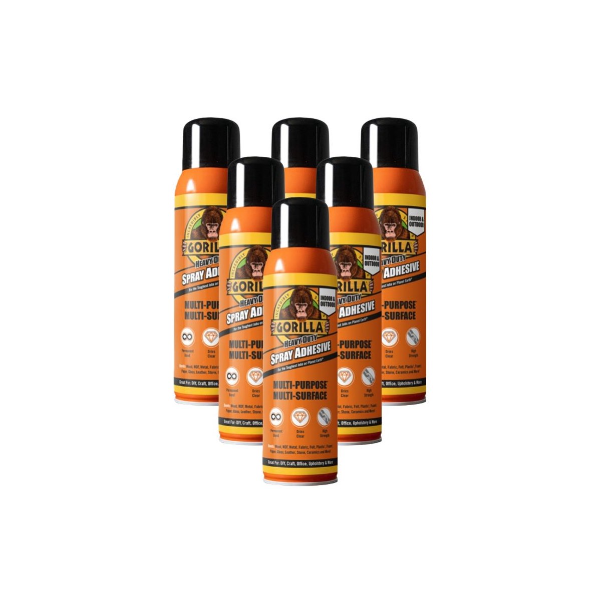 Case of 6 x Gorilla Heavy Duty Spray Adhesive 400ml