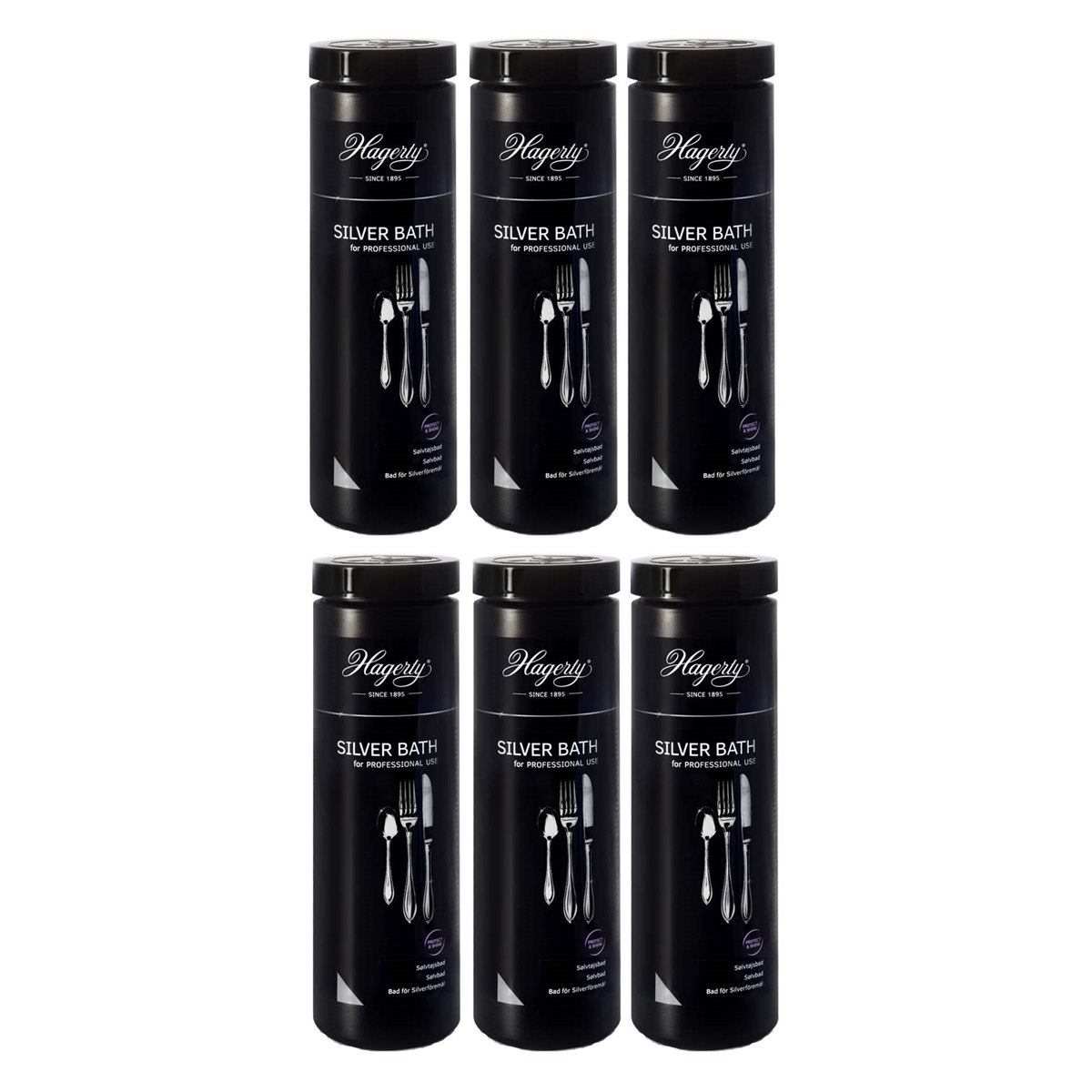 Case of 6 x Hagerty Silver Cleaning Bath for Professional Use Only 580ml