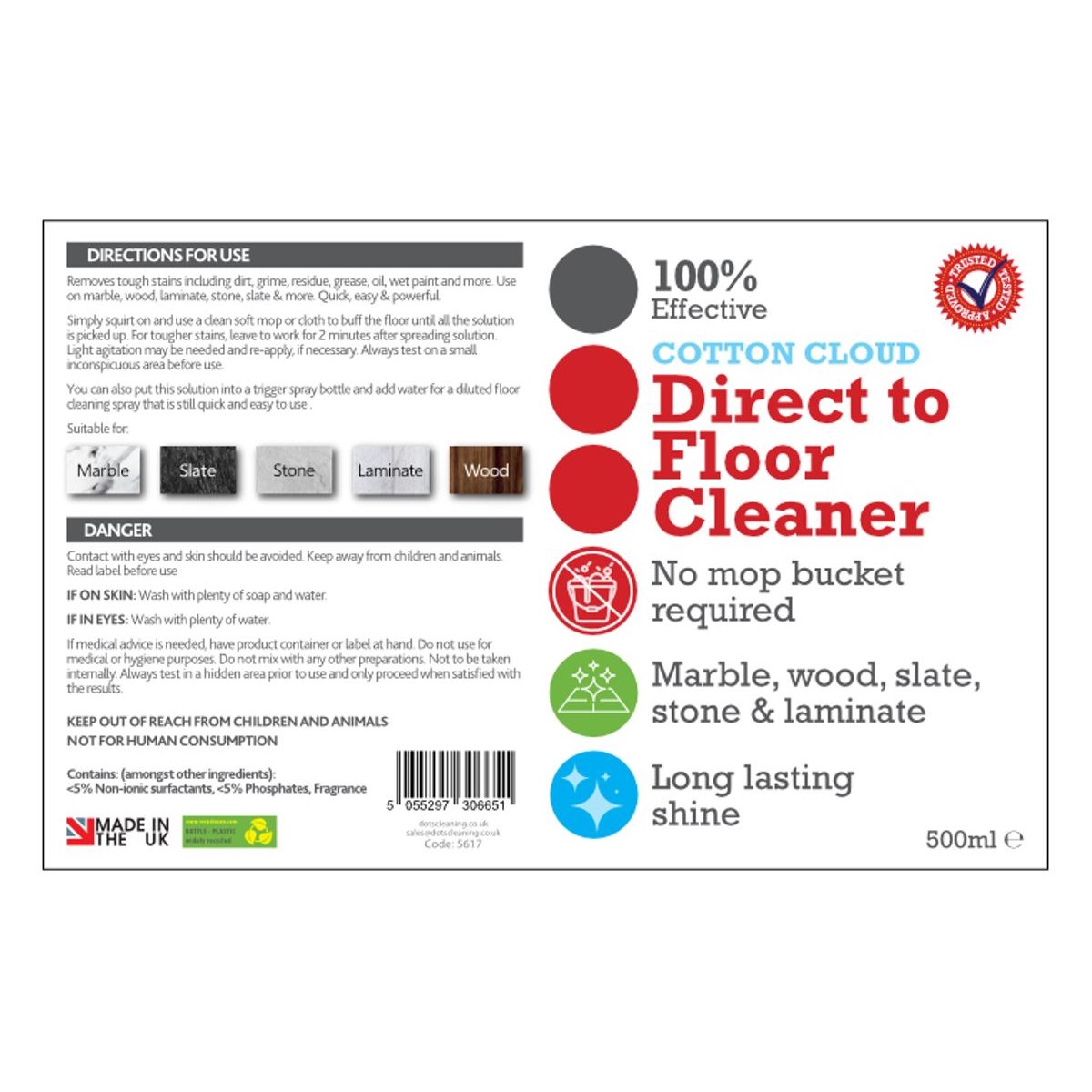 How to Use DOTS Direct to Floor Cleaner Cotton Cloud 500ml