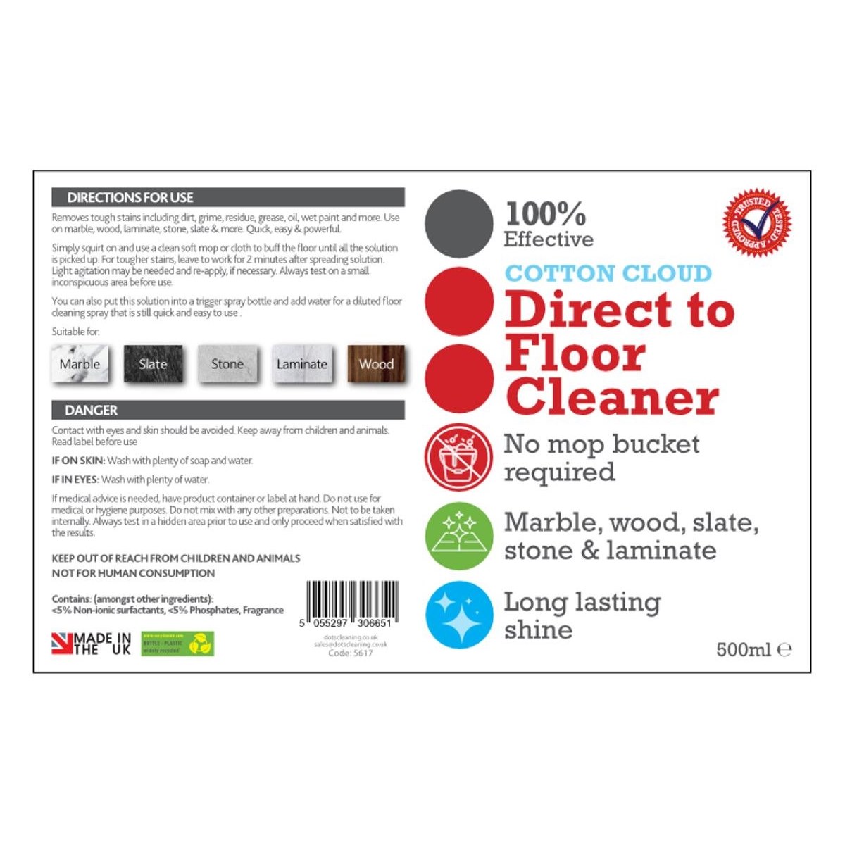 How to Use DOTS Direct to Floor Cleaner Cotton Cloud 500ml