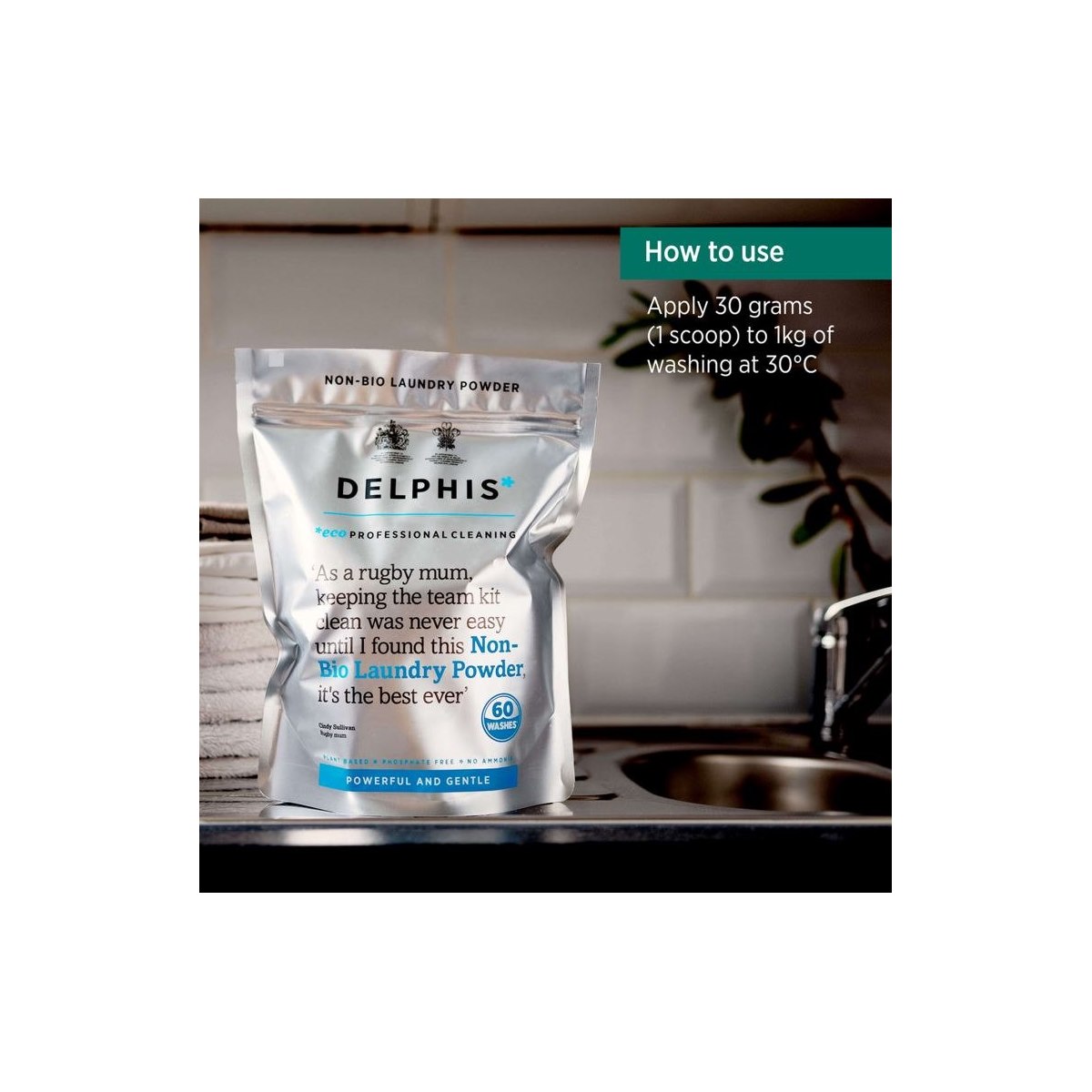 How to use Delphis Non Bio Laundry Powder 1.2kg 60 washes