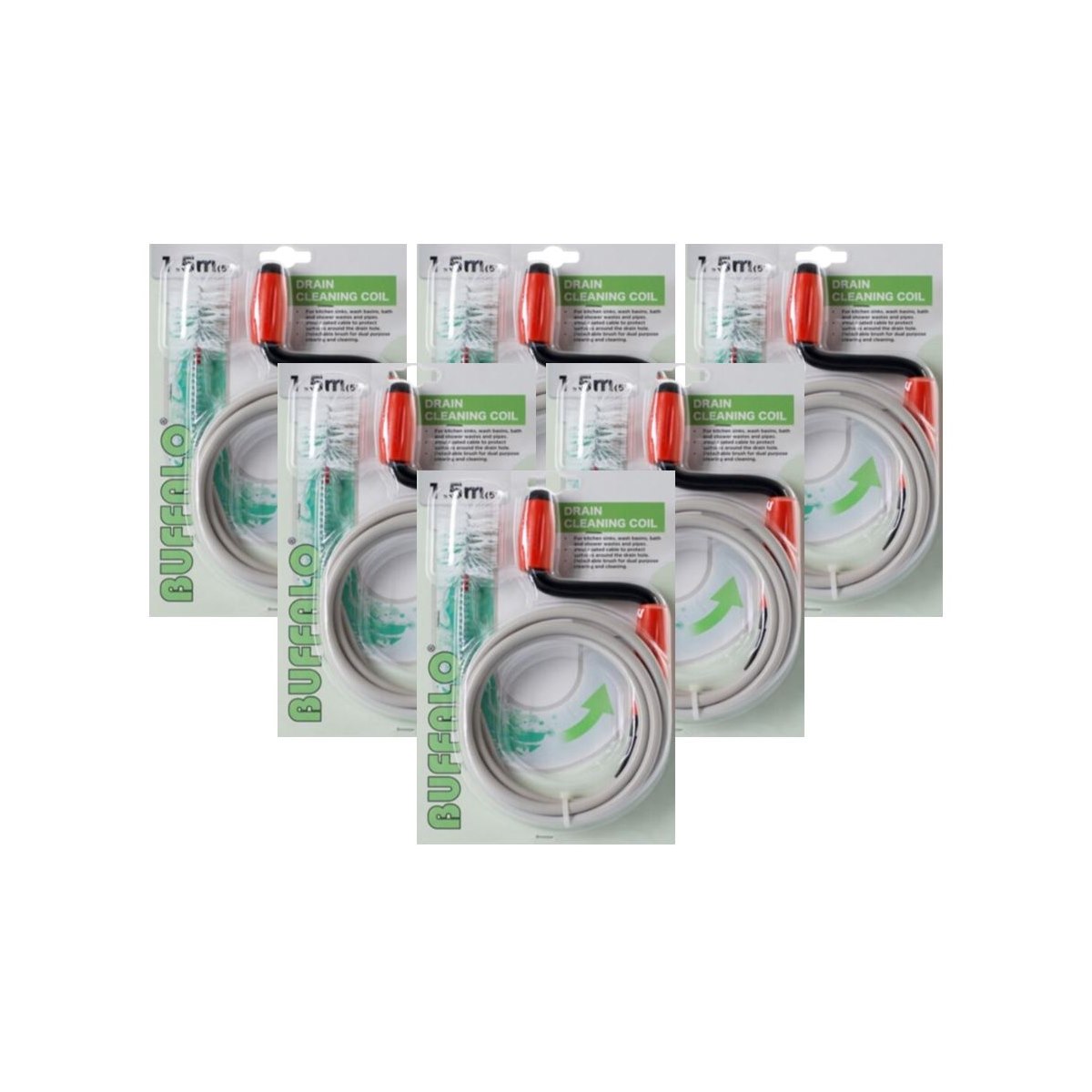 Case of 6 x Buffalo Drain Cleaning Coil 1.5m 5in
