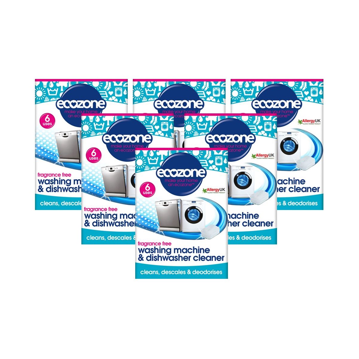 Case of 6 x Ecozone Washing Machine & Dishwasher Cleaner 135g