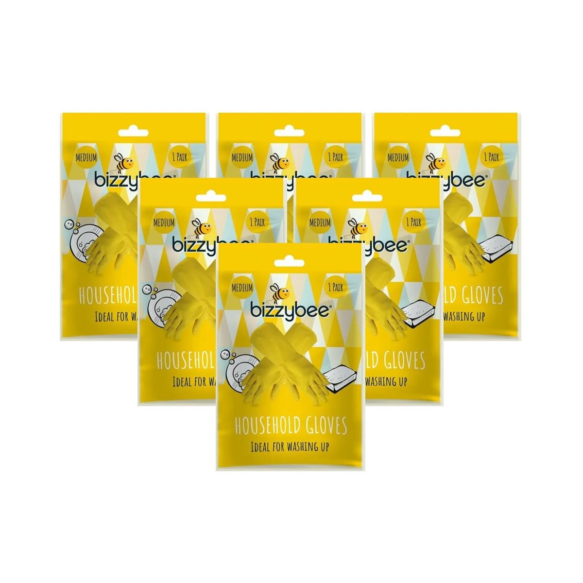 Case of 6 x Medium Bizzy BeeHousehold Gloves